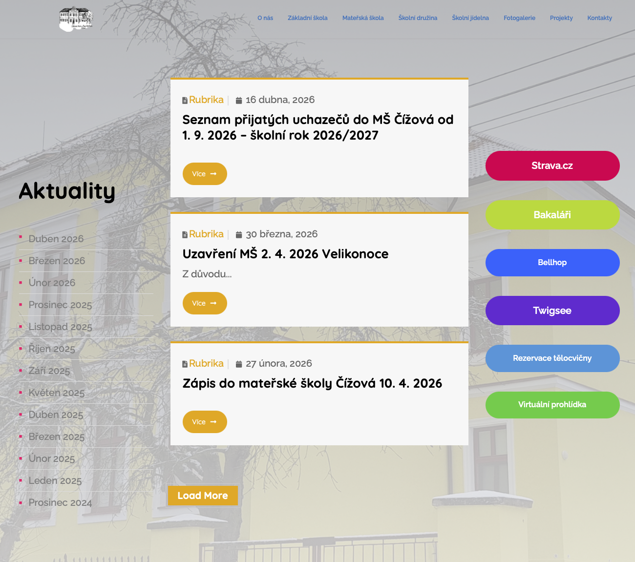 ZŠ a MŠ Čížová — web